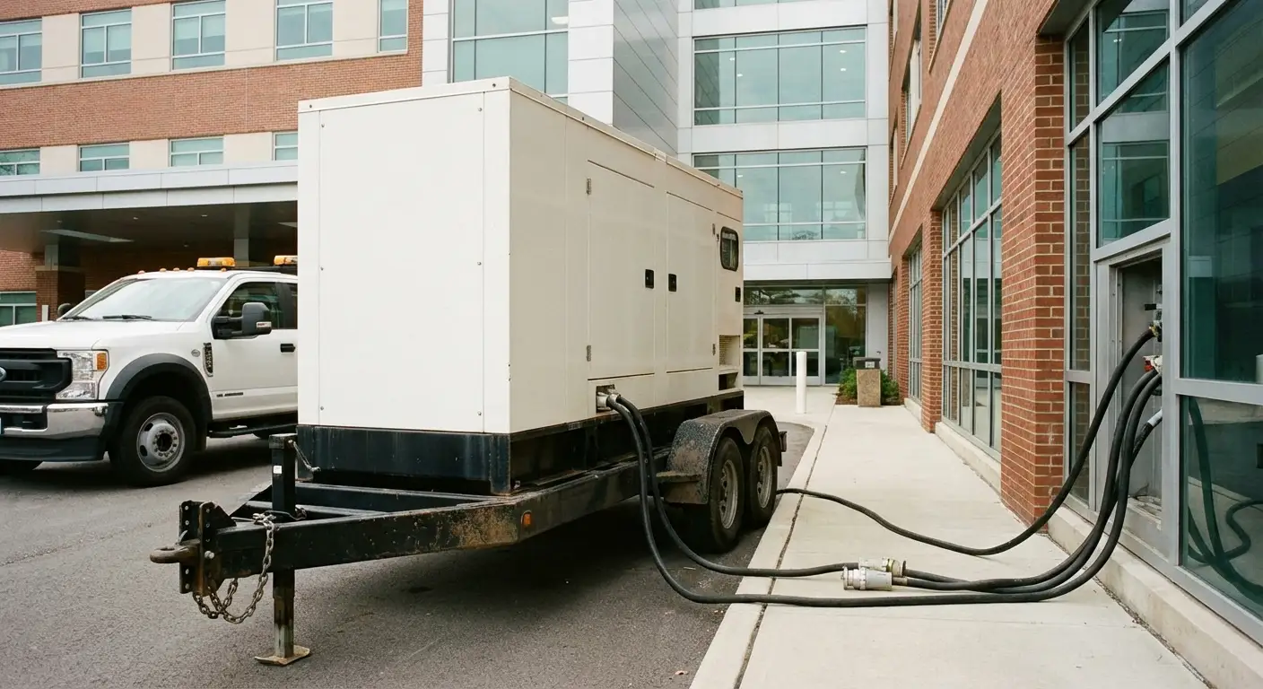 Commercial generator rental equipment ready for deployment in National City, CA