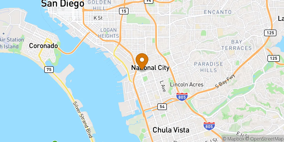 Downtown National City neighborhood map in National City, CA