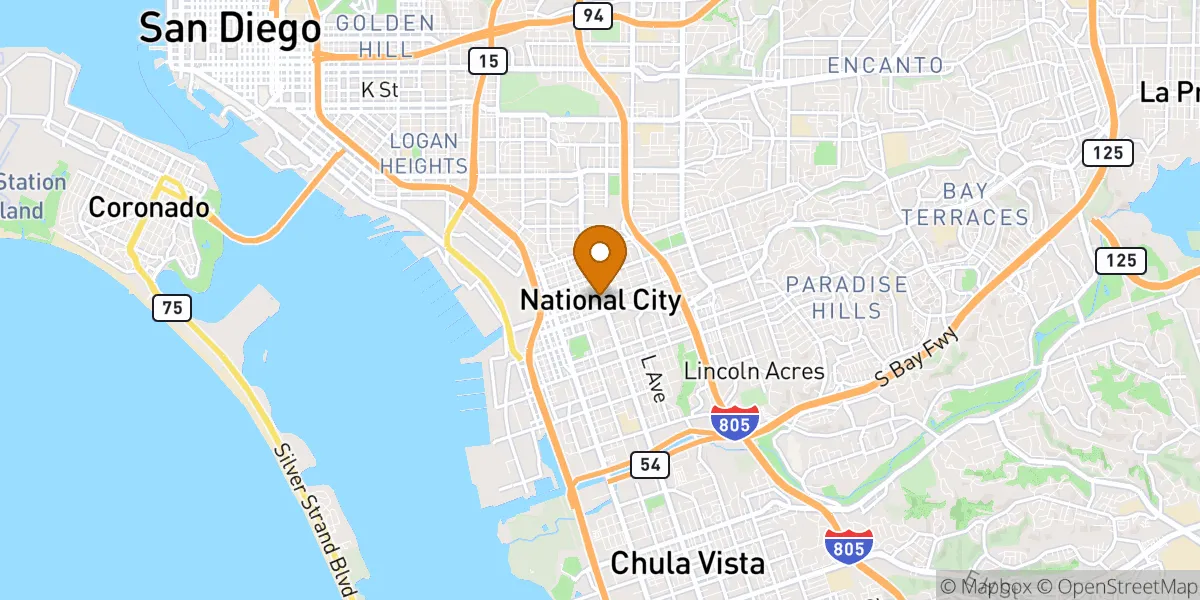 Old Town neighborhood map in National City, CA